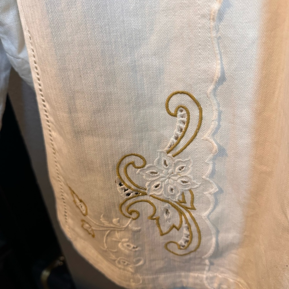 NWT Anthropologie Reworked Embroidered Shirt Jacket Medium - Picture 9 of 9